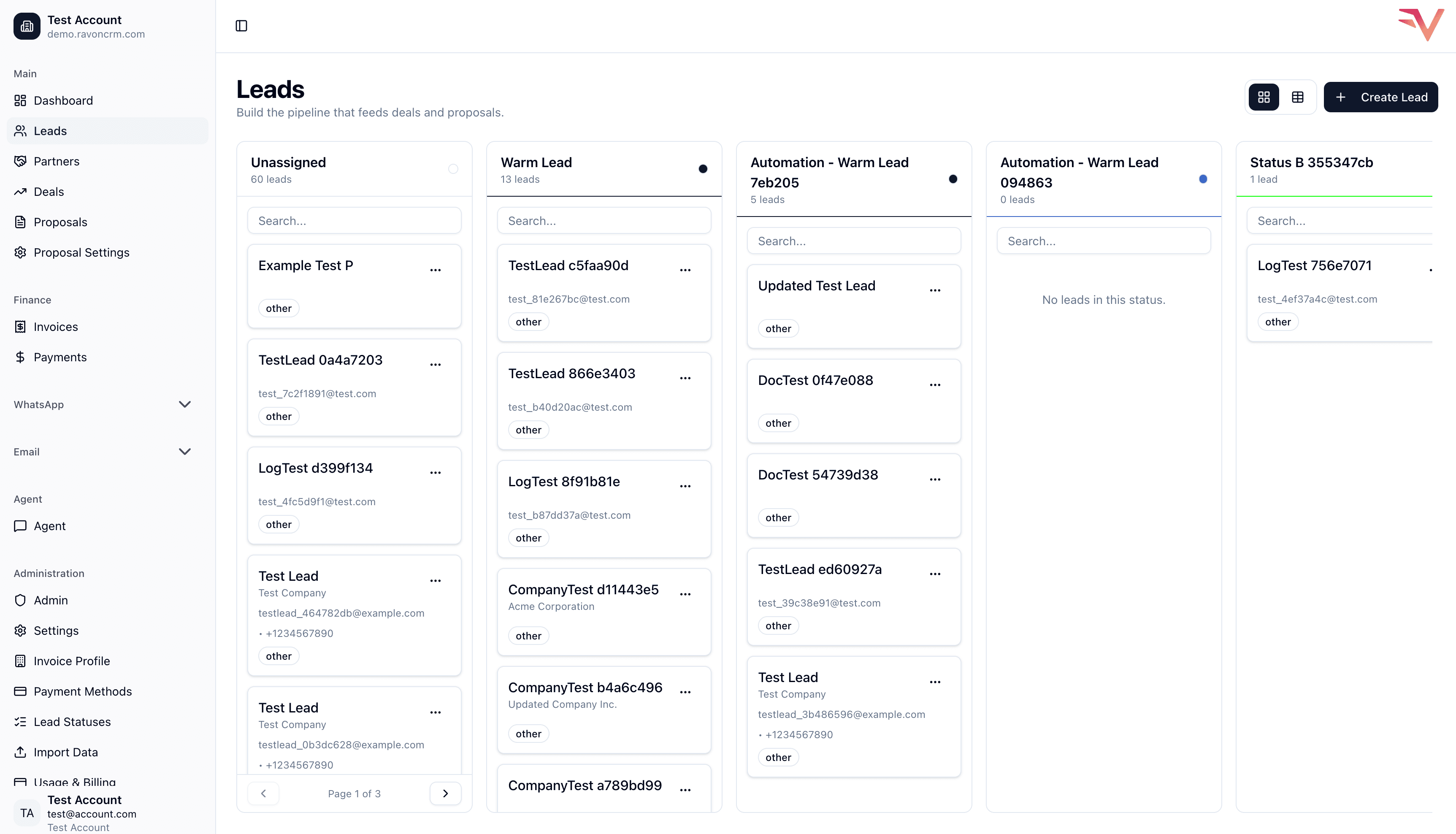 Ravon CRM desktop workspace